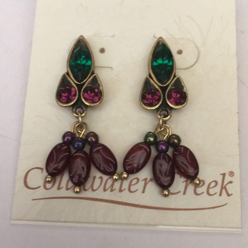 Coldwater creek Emerald/Glass pierced earrings.